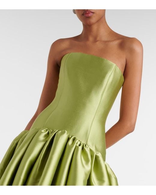 Solace London Cassias Bandeau Satin Gown in Green | Lyst Solace London Cassias Bandeau Satin Gown in Green | Lyst