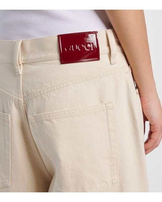 Gucci Natural Low-Rise Barrel Jeans