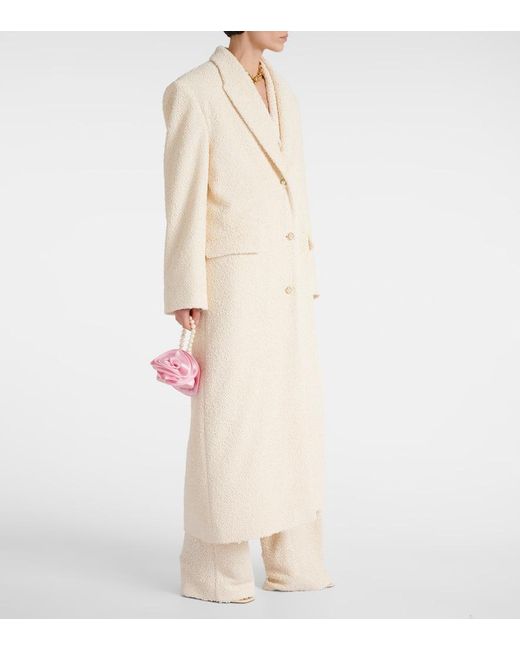 Double breasted bouclé coat clearance