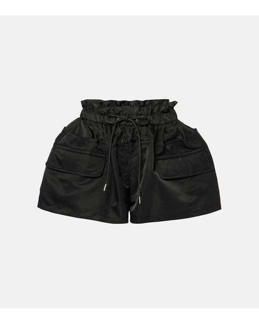 Sacai Technical Twill Shorts in Black | Lyst