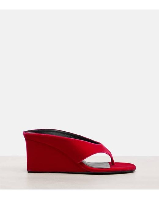 Alaïa Red Wedge-Sandalen Cube 75 Aus Samt