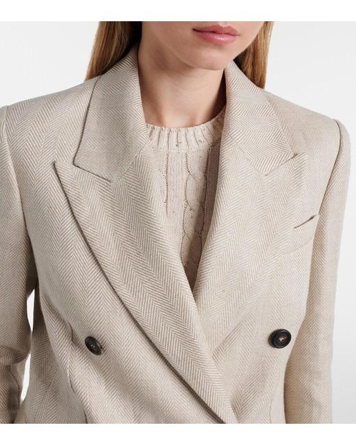 Brunello Cucinelli Natural Linen And Cotton Blazer