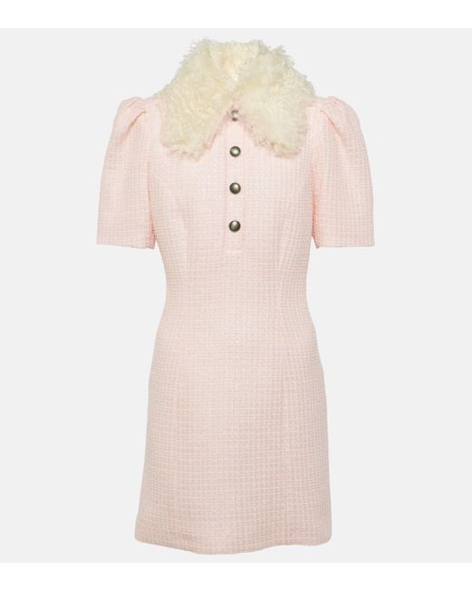 Robe en tweed a sequins Alessandra Rich en coloris Pink