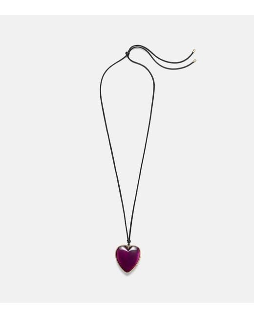 Jennifer Fisher White 14Kt-Plated And Leather Necklace With Quartz