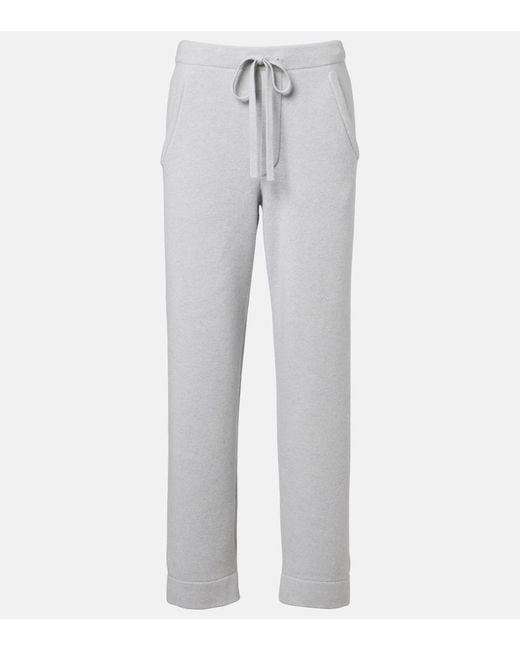 God's True Cashmere Gray Cashmere Straight Pants With Rose Quartz