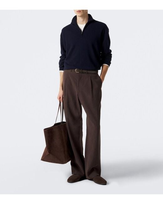 Lisa Yang Blue Augustus Cashmere Half-Zip Sweater for men