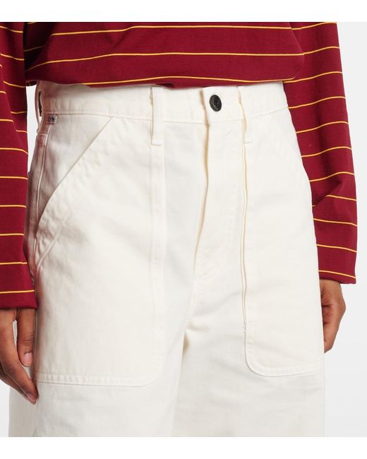 Citizens of Humanity White Ayla High-Rise Cotton Cargo Pants