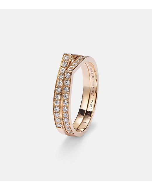 Repossi White Antifer Rose Ring With Diamonds