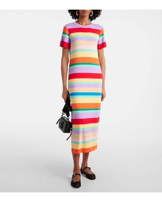 Robe Longue Duster Rayee Rixo en coloris White