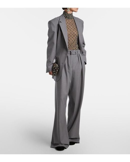 Dries Van Noten Gray Wool-Blend Blazer