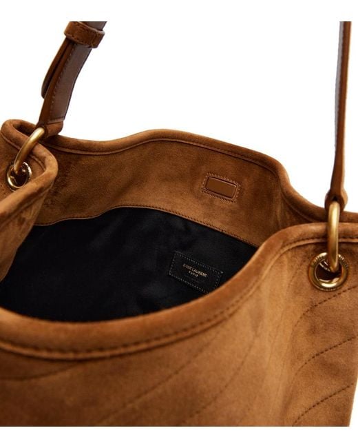 Saint Laurent Brown Bucket Bag Niki Cassandre Aus Veloursleder