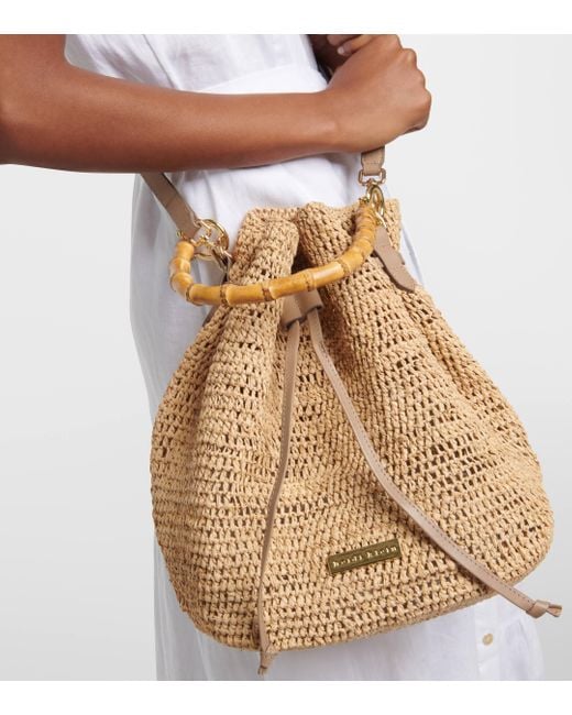 Heidi Klein Natural Savanna Bay Mini Raffia Bucket Bag