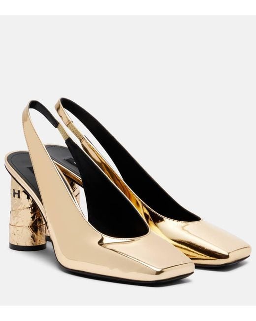 Givenchy Natural Tape Mirrored Leather Slingback Pumps