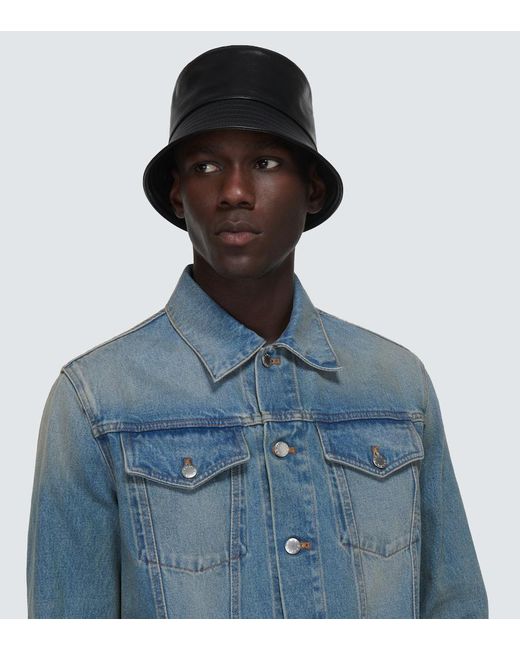 Prada Hut Aus Leder in Black für Herren