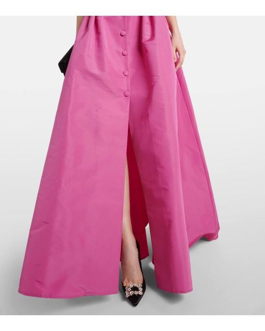 Robe longue en soie Carolina Herrera en coloris Pink