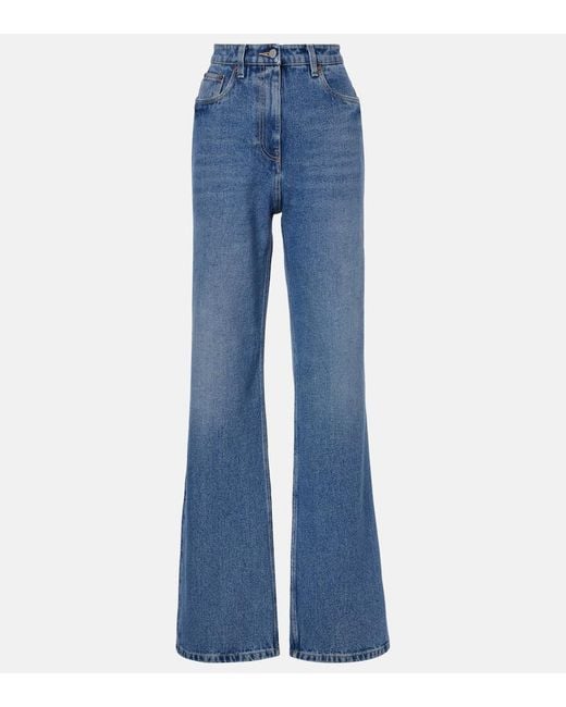 Prada Blue High-Rise Wide-Leg Jeans