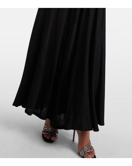 Ganni Black Ruched Maxi Dress