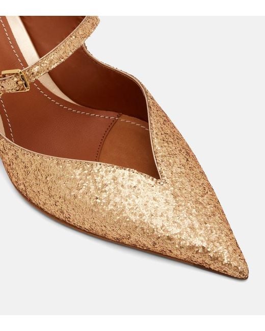 Zimmermann Brown Aura 65 Glitter Mules