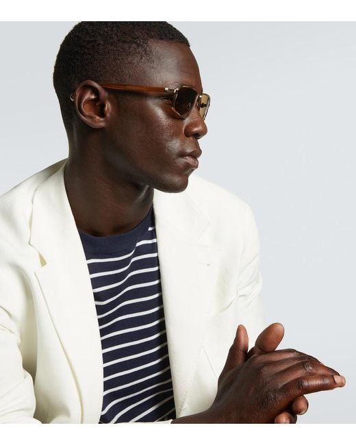 Brunello Cucinelli Brown Jarama Rectangular Sunglasses for men