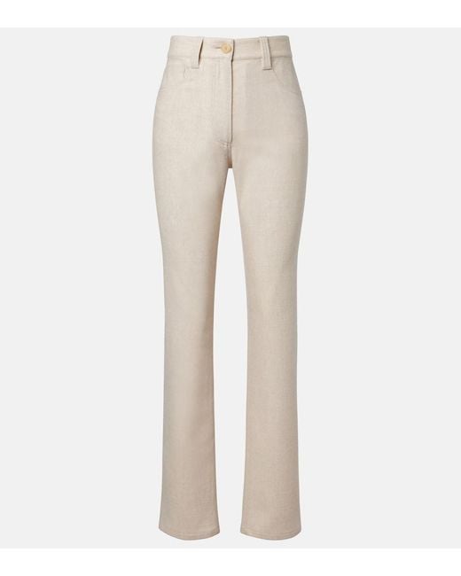 Khaite Natural Callum Wool And Cashmere Straight Pants