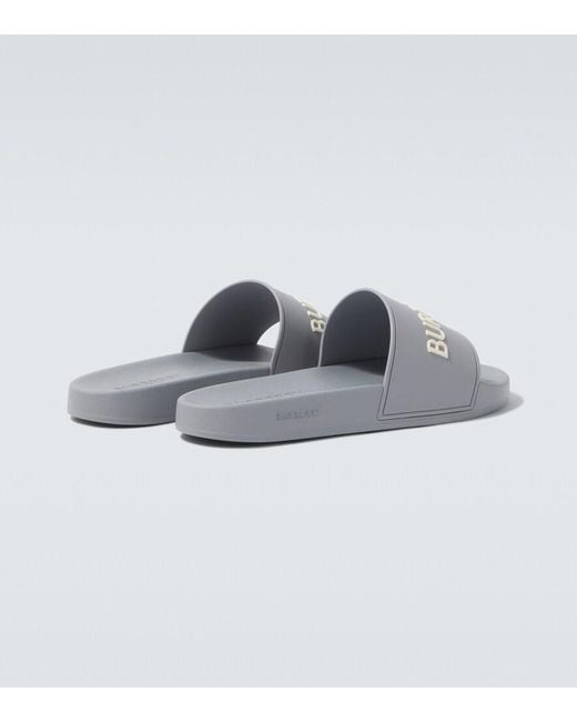 Burberry Gray Logo Slides for men