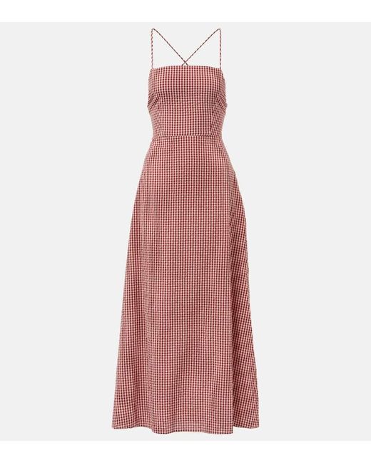 Posse Purple Lori Gingham Cotton Maxi Dress