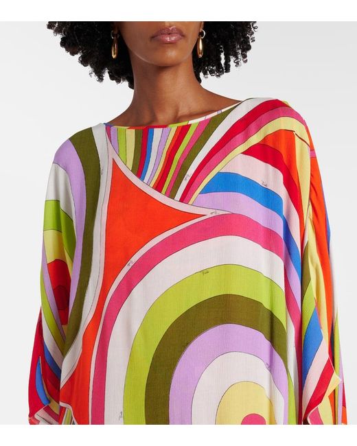 Emilio Pucci Red Iride Kaftan