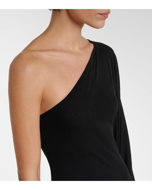 Gucci Black Asymmetric Jersey Maxi Dress