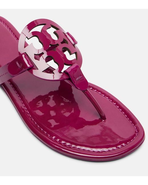 Tory Burch Purple Miller Patent Leather Thong Sandals