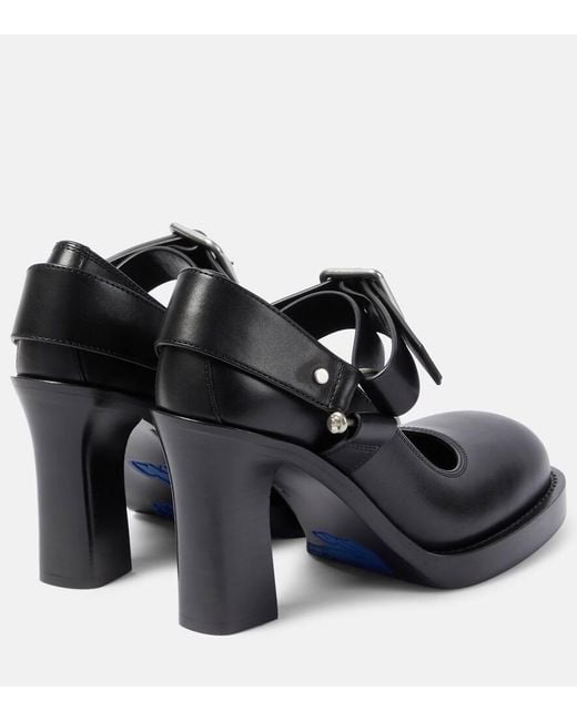 Burberry Black Stirrup Pumps 85Mm