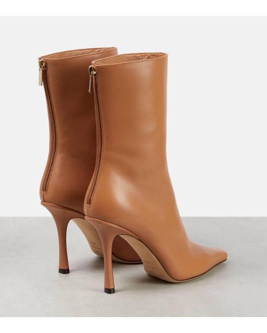 Jimmy Choo Brown Agathe Ab 100 Leather Bootie
