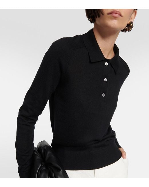 Co. Black Cashmere Polo Sweater
