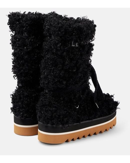 Stella McCartney Black Schneestiefel Elyse Aus Faux Fur