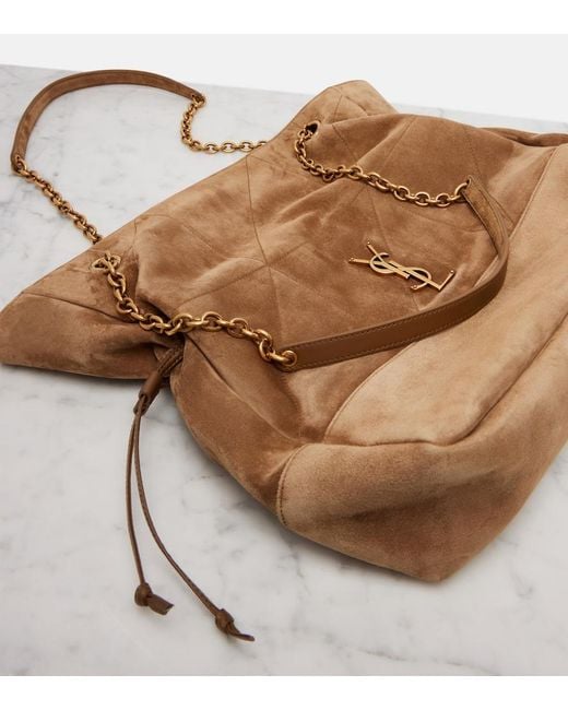 Saint Laurent Brown Jamie Shopping Medium Suede Tote Bag