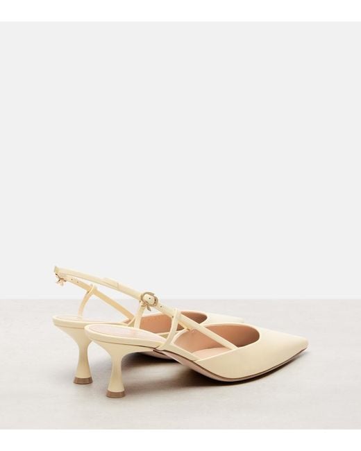 Gianvito Rossi Natural Ascent 55 Leather Slingback Pumps