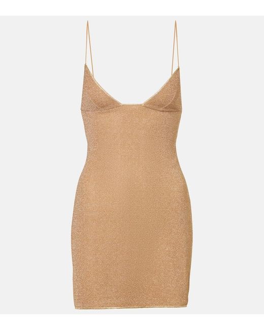 Oseree Brown Lumiere Minidress