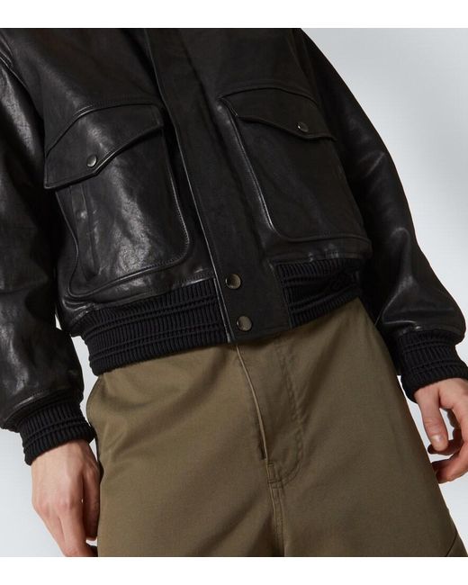 Burberry Black Leather Jacket for men