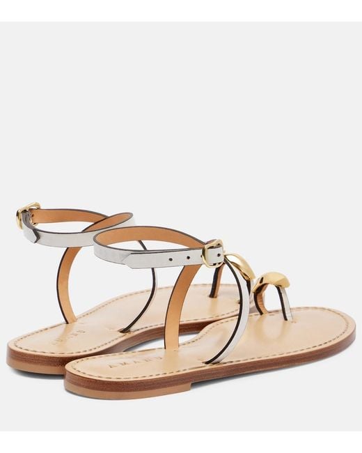 Amanu Metallic Kigali Embellished Leather Sandals
