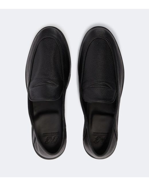 George Cleverley Black Leather Loafers for men