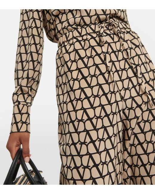 Valentino Natural Weite Hose Toile Iconographe Aus Seide