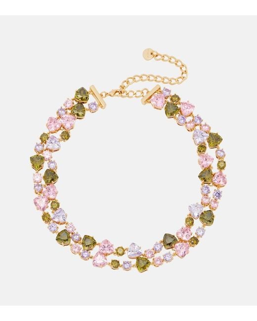 Self-Portrait Metallic Crystal-Embellished Necklace