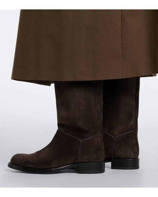 The Row Black Nobilis Suede Knee-High Boots