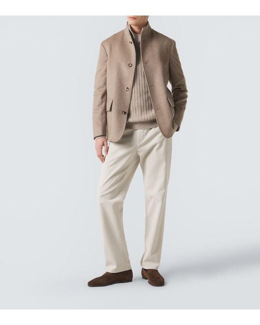 Agnona Natural Cashmere, Wool, And Silk Half-Zip Sweater for men