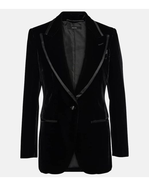 Tom Ford Black Single-breasted Velvet Tuxedo Jacket