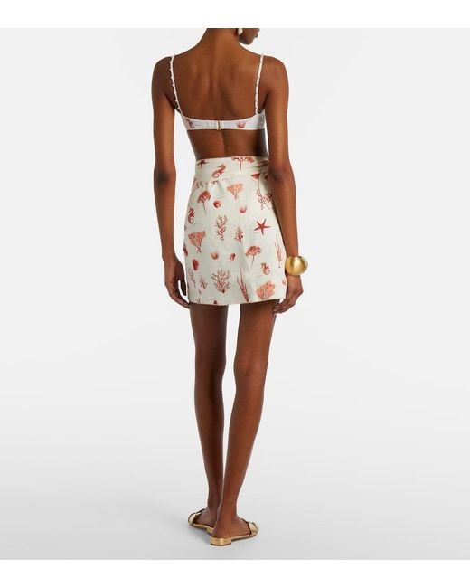 Agua Bendita Pink Agustina Printed Linen Beach Cover-Up