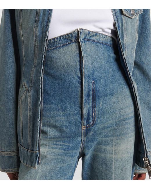 McQueen Blue Faded High-Rise Bootcut Jeans