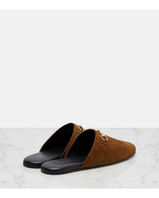 Gucci Brown Mule With Horsebit, Size 11 Us, Suede