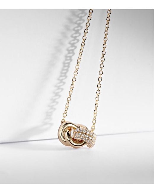 STONE AND STRAND White 14Kt Necklace With Diamonds