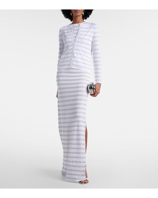 Missoni White Sequined Striped Cardigan
