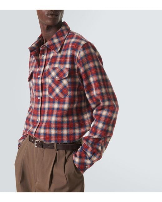 Camicia Ski Santa Fe di God's True Cashmere in Red da Uomo